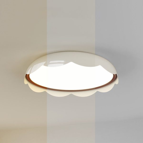 Modern Minimalist Iron & PE Wave Pattern LED Flush Mount Ceiling Light For Bedroom - Image 7