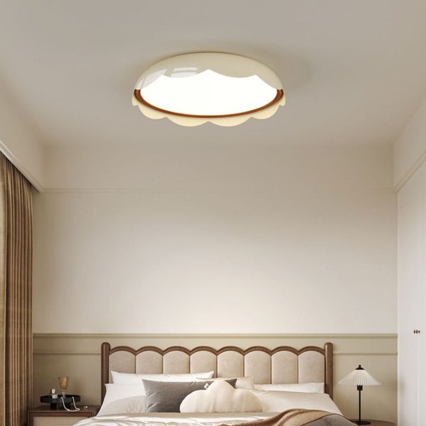 Modern Minimalist Iron & PE Wave Pattern LED Flush Mount Ceiling Light For Bedroom - Image 10