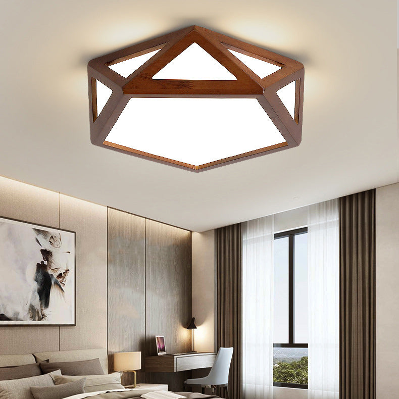 BS-Lighting-AC04642-8.jpg Traditional Chinese Solid Wood & Acrylic Hexagonal LED Flush Mount Ceiling Light For Bedroom - Image 1