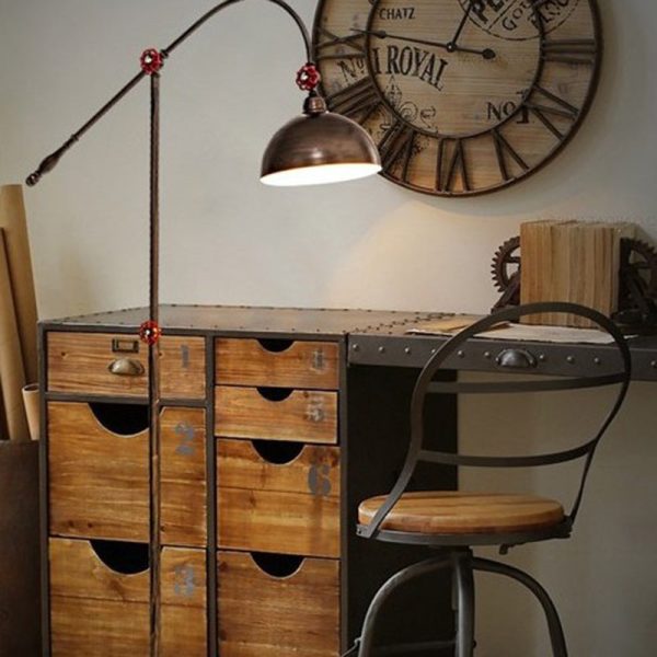 Contemporary Industrial Iron Dome Fishing Rod 1-Light Standing Floor Lamp For Living Room - Image 12