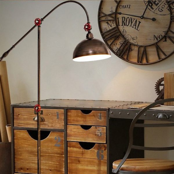 Contemporary Industrial Iron Dome Fishing Rod 1-Light Standing Floor Lamp For Living Room - Image 2