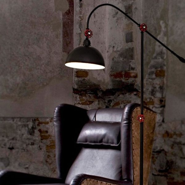 Contemporary Industrial Iron Dome Fishing Rod 1-Light Standing Floor Lamp For Living Room - Image 9