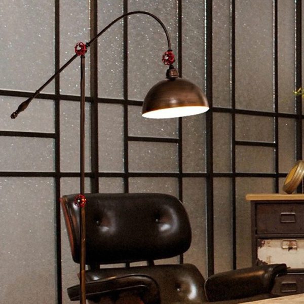 Contemporary Industrial Iron Dome Fishing Rod 1-Light Standing Floor Lamp For Living Room - Image 10