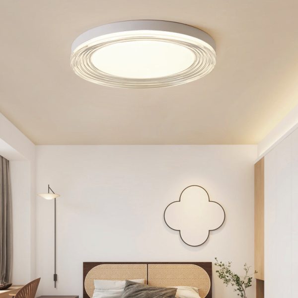 Modern Minimalist ABS Acrylic Hardware Round LED Flush Mount Ceiling Light For Living Room - Image 3
