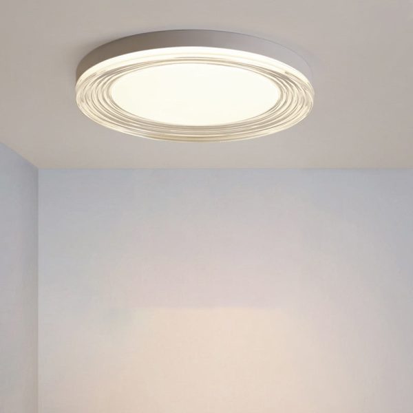 Modern Minimalist ABS Acrylic Hardware Round LED Flush Mount Ceiling Light For Living Room - Image 2