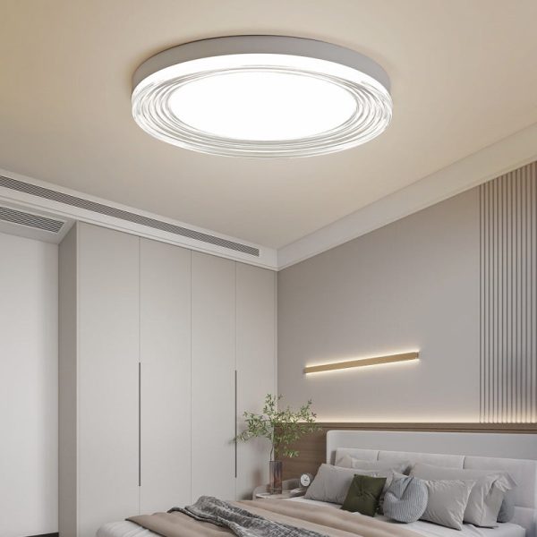 Modern Minimalist ABS Acrylic Hardware Round LED Flush Mount Ceiling Light For Living Room - Image 9