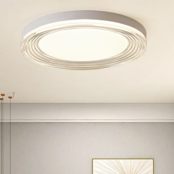 Modern Minimalist ABS Acrylic Hardware Round LED Flush Mount Ceiling Light For Living Room - Image 12