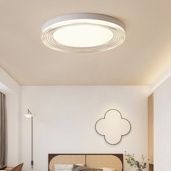 Modern Minimalist ABS Acrylic Hardware Round LED Flush Mount Ceiling Light For Living Room - Image 13