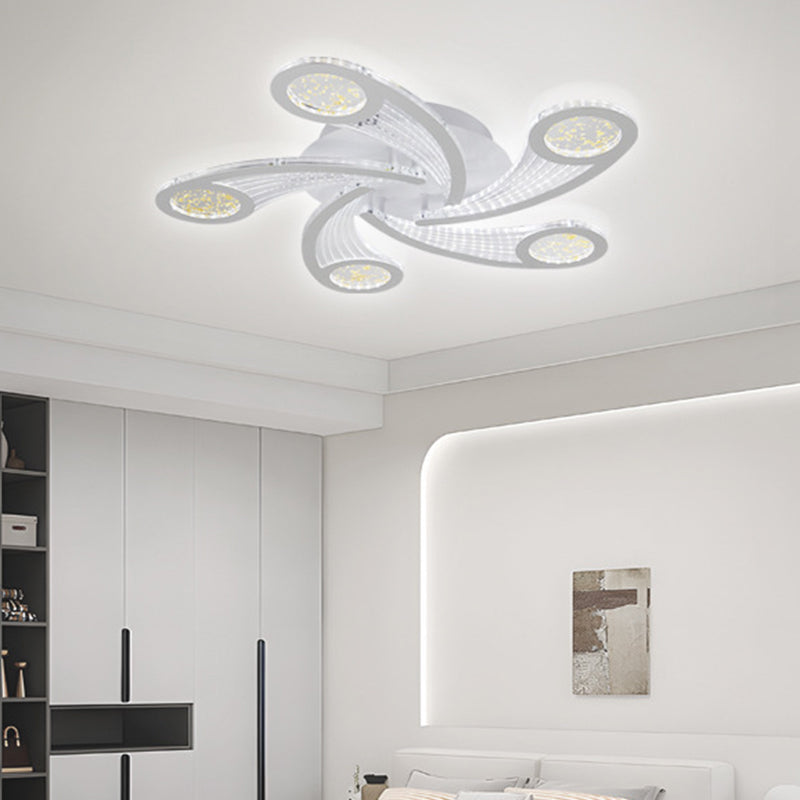 BS-Lighting-AM01329-5.jpg Contemporary Creative Metal & Acrylic Windmill Round LED Semi-Flush Mount Ceiling Light For Bedroom Living Room - Image 1