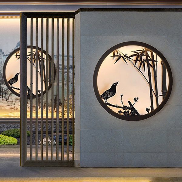 Modern Minimalist Iron & Acrylic Round LED Wall Sconce Lamp For Outdoor Courtyard & Garden - Image 8