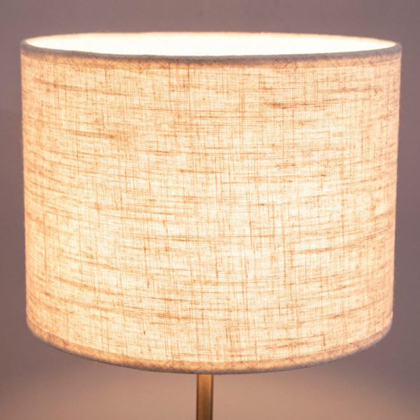 Contemporary Nordic Fabric And Iron Cylindrical 1-Light Table Lamp For Bedroom And Living Room - Image 6