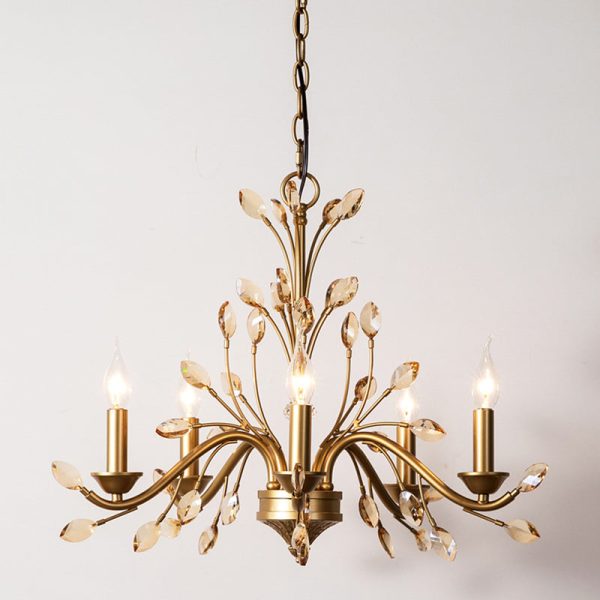 Traditional French Iron & Crystal Branch-Shape 6/9/12-Light Chandelier For Living Room & Bedroom - Image 14