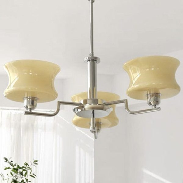 Modern Mid-Century Metal And Glass Round 3/5-Light Chandelier For Bedroom And Living Room - Image 20