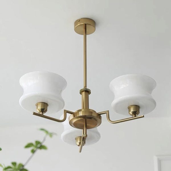 Modern Mid-Century Metal And Glass Round 3/5-Light Chandelier For Bedroom And Living Room - Image 14