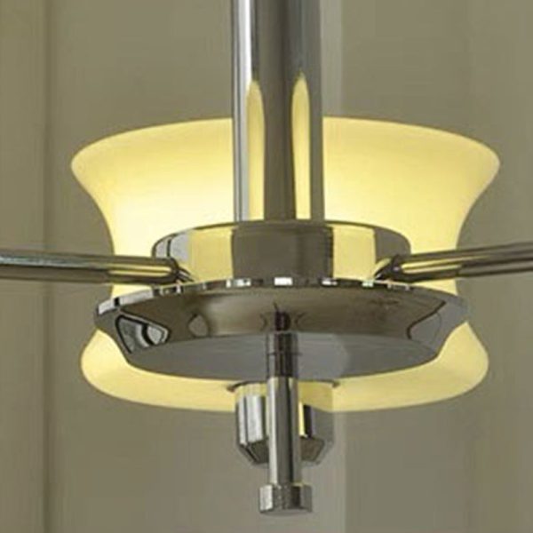 Modern Mid-Century Metal And Glass Round 3/5-Light Chandelier For Bedroom And Living Room - Image 8