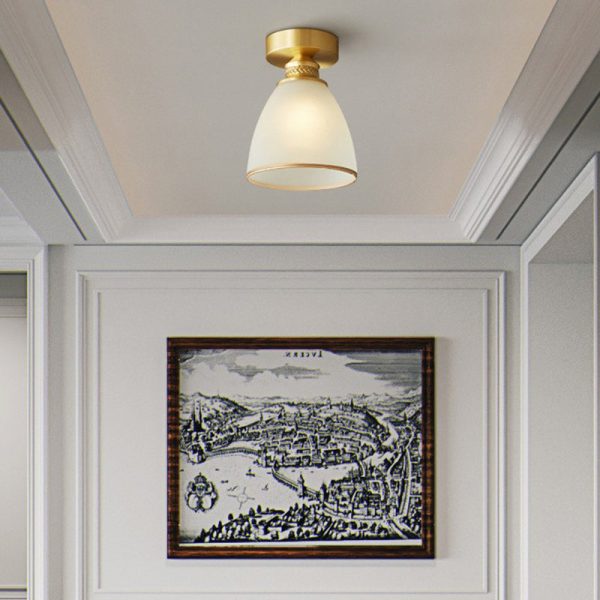 Modern Luxury Brass & Glass Cone 1/6/8/10-Light Semi-Flush Mount Ceiling Light For Bedroom, Living Room & Hallway - Image 11