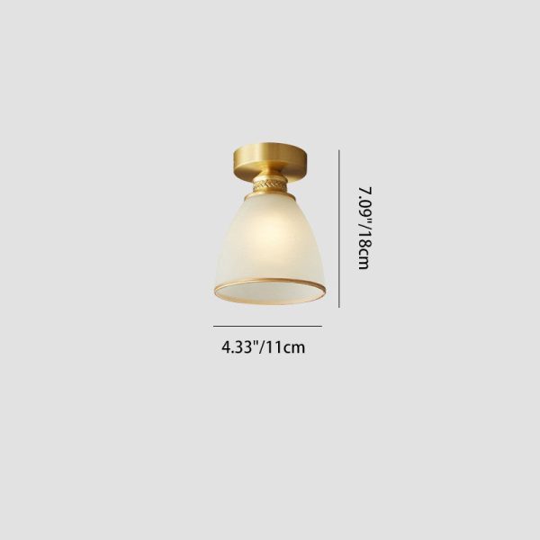 Modern Luxury Brass & Glass Cone 1/6/8/10-Light Semi-Flush Mount Ceiling Light For Bedroom, Living Room & Hallway - Image 4
