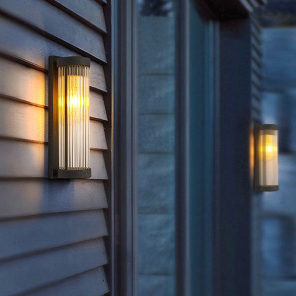 Modern Minimalist Stainless Steel & Glass Cylinder LED Solar Waterproof Wall Sconce Lamp For Outdoor Garden & Patio - Image 13