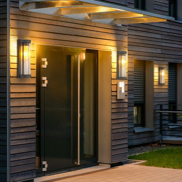 Modern Minimalist Stainless Steel & Glass Cylinder LED Solar Waterproof Wall Sconce Lamp For Outdoor Garden & Patio - Image 14