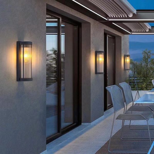 Modern Minimalist Stainless Steel & Glass Cylinder LED Solar Waterproof Wall Sconce Lamp For Outdoor Garden & Patio - Image 12