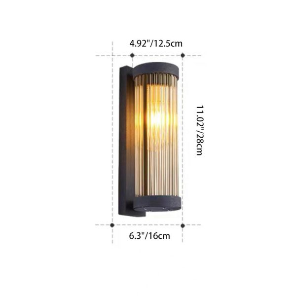 Modern Minimalist Stainless Steel & Glass Cylinder LED Solar Waterproof Wall Sconce Lamp For Outdoor Garden & Patio - Image 4