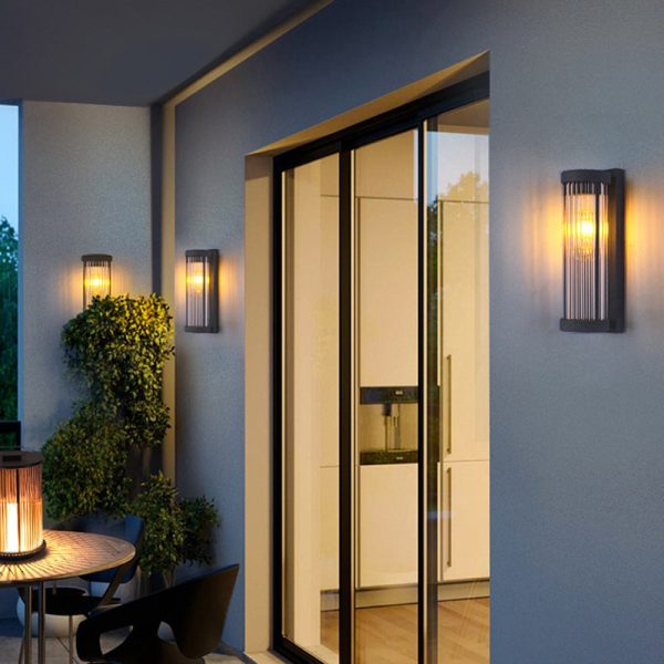 Modern Minimalist Stainless Steel & Glass Cylinder LED Solar Waterproof Wall Sconce Lamp For Outdoor Garden & Patio - Image 3