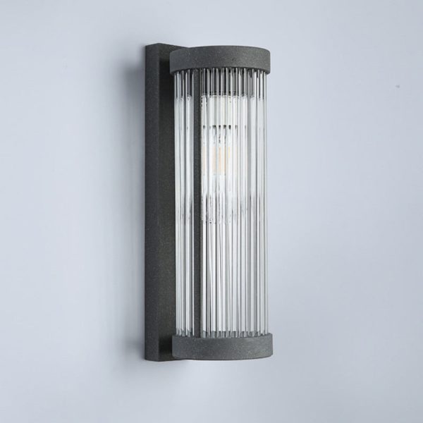 Modern Minimalist Stainless Steel & Glass Cylinder LED Solar Waterproof Wall Sconce Lamp For Outdoor Garden & Patio - Image 7
