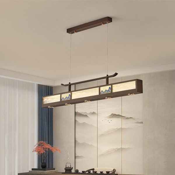 Traditional Chinese Iron, Acrylic & Stainless Steel Rectangular LED Chandelier For Dining Room & Living Room - Image 16