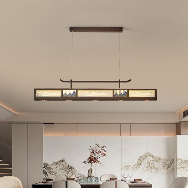 Traditional Chinese Iron, Acrylic & Stainless Steel Rectangular LED Chandelier For Dining Room & Living Room - Image 17