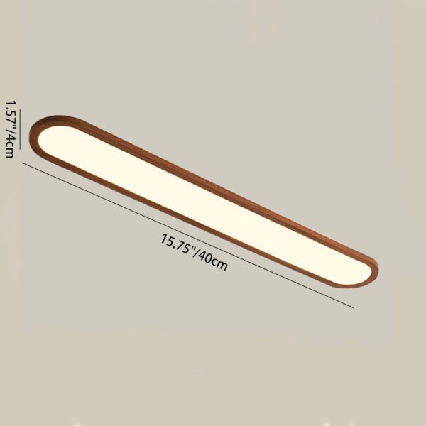 Traditional Vintage Iron & Acrylic Oval Long LED Flush Mount Ceiling Light For Hallway, Bedroom & Living Room - Image 4