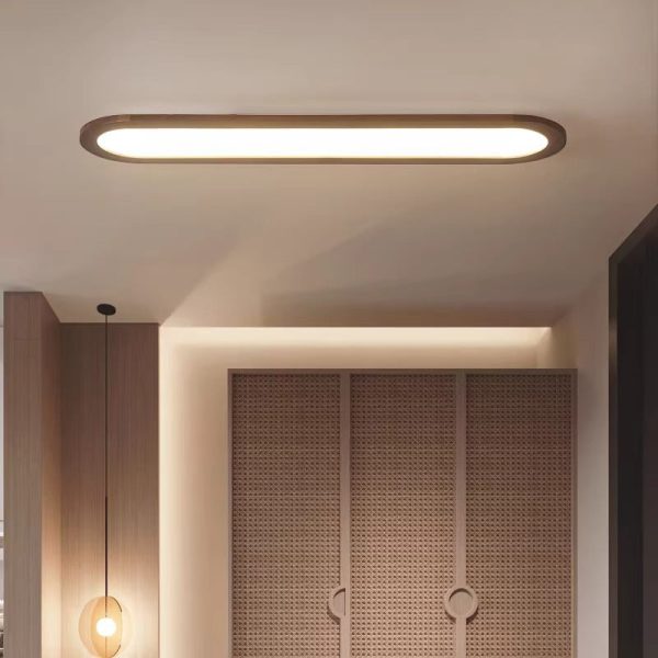 Traditional Vintage Iron & Acrylic Oval Long LED Flush Mount Ceiling Light For Hallway, Bedroom & Living Room - Image 16