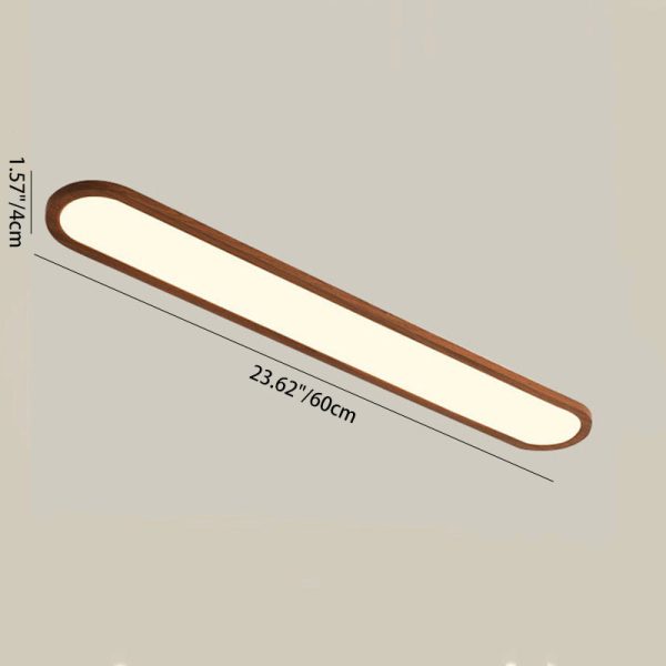 Traditional Vintage Iron & Acrylic Oval Long LED Flush Mount Ceiling Light For Hallway, Bedroom & Living Room - Image 5