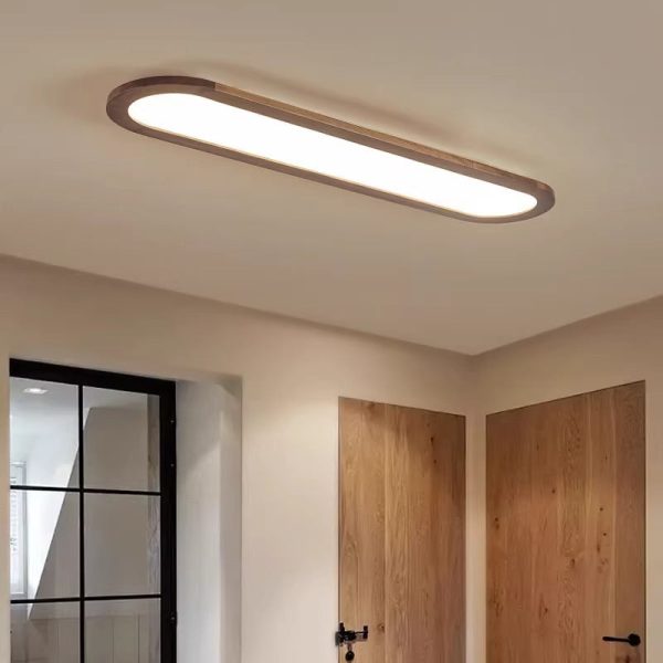 Traditional Vintage Iron & Acrylic Oval Long LED Flush Mount Ceiling Light For Hallway, Bedroom & Living Room - Image 17
