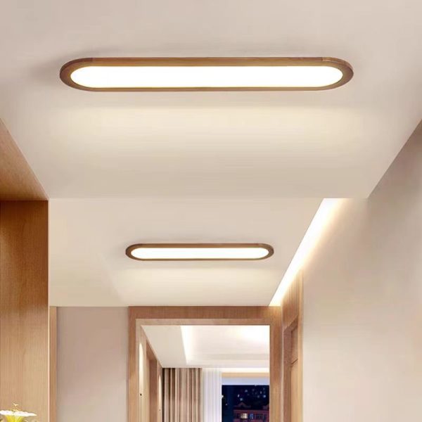 Traditional Vintage Iron & Acrylic Oval Long LED Flush Mount Ceiling Light For Hallway, Bedroom & Living Room - Image 15