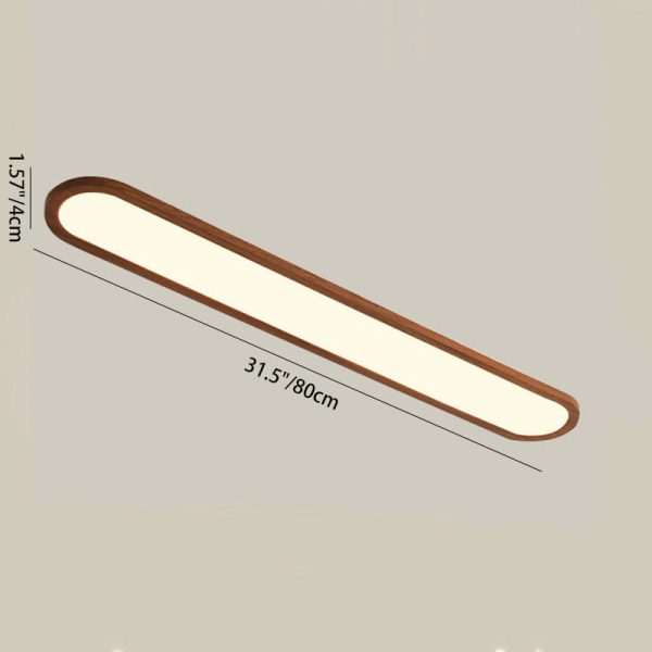 Traditional Vintage Iron & Acrylic Oval Long LED Flush Mount Ceiling Light For Hallway, Bedroom & Living Room - Image 6