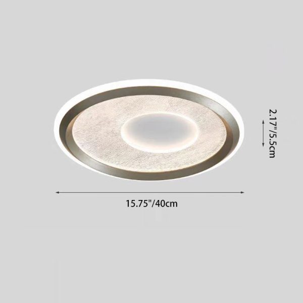 Modern Minimalist Aluminum, Iron & Acrylic Round LED Flush Mount Ceiling Light For Bedroom & Living Room - Image 4
