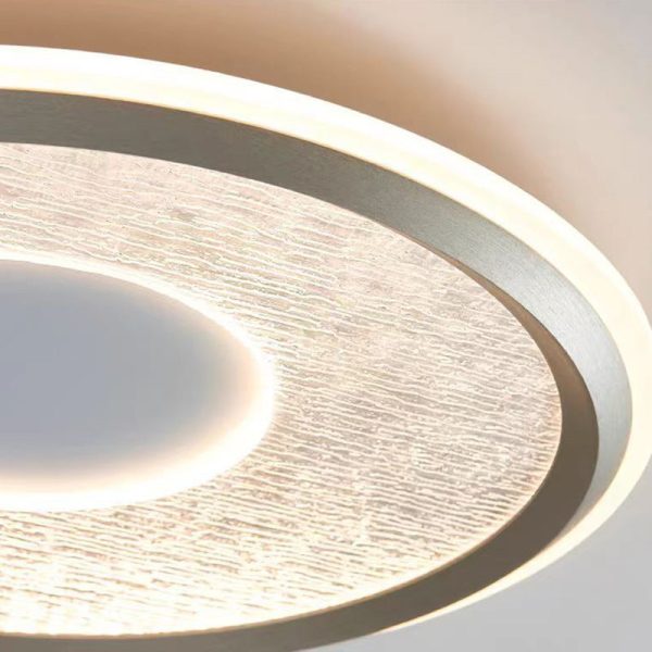 Modern Minimalist Aluminum, Iron & Acrylic Round LED Flush Mount Ceiling Light For Bedroom & Living Room - Image 7