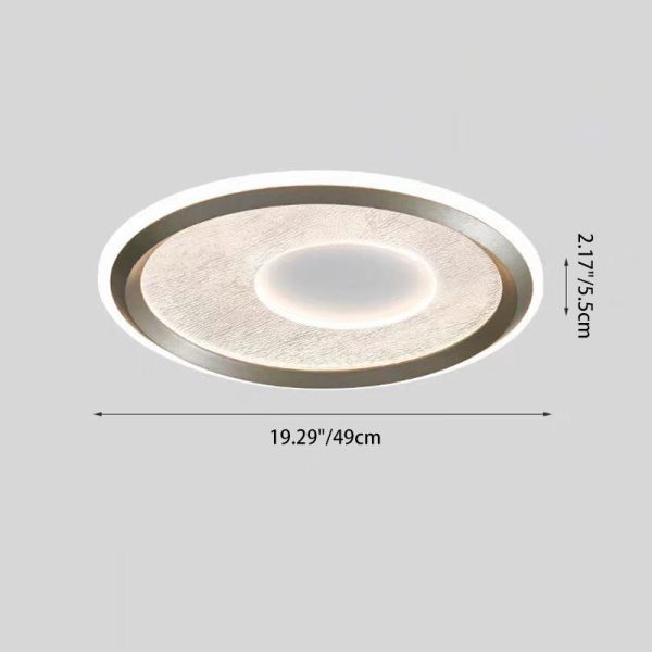 Modern Minimalist Aluminum, Iron & Acrylic Round LED Flush Mount Ceiling Light For Bedroom & Living Room - Image 5