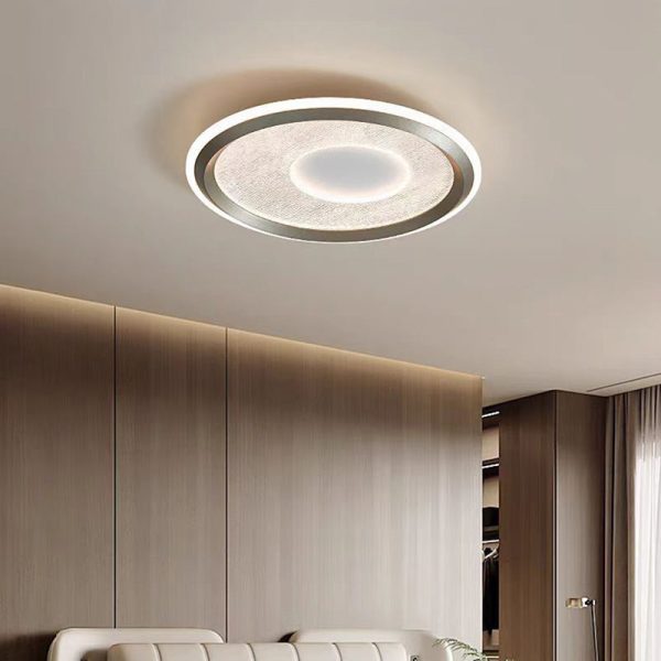 Modern Minimalist Aluminum, Iron & Acrylic Round LED Flush Mount Ceiling Light For Bedroom & Living Room - Image 13