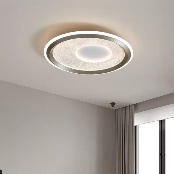 Modern Minimalist Aluminum, Iron & Acrylic Round LED Flush Mount Ceiling Light For Bedroom & Living Room - Image 14