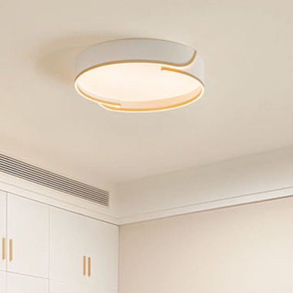 Contemporary Nordic Iron Aluminum & PC Geometric LED Flush Mount Ceiling Light For Bedroom & Living Room - Image 13