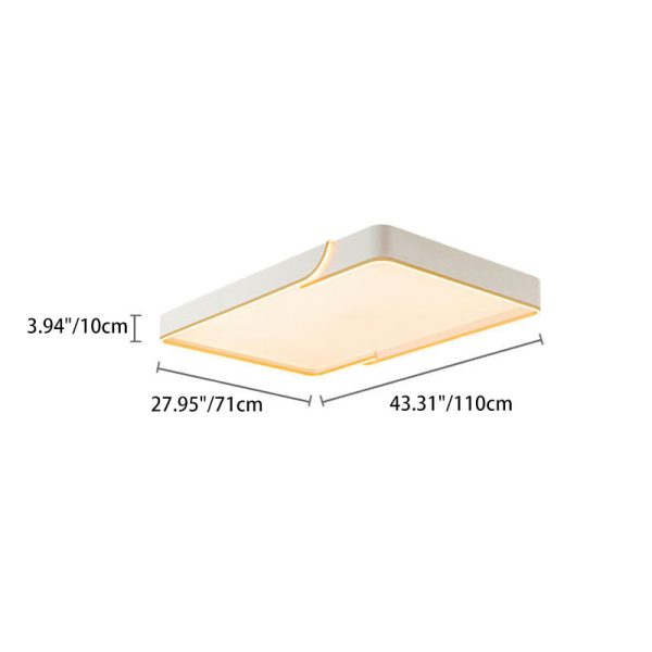 Contemporary Nordic Iron Aluminum & PC Geometric LED Flush Mount Ceiling Light For Bedroom & Living Room - Image 7