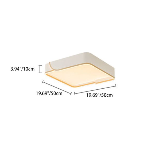 Contemporary Nordic Iron Aluminum & PC Geometric LED Flush Mount Ceiling Light For Bedroom & Living Room - Image 6
