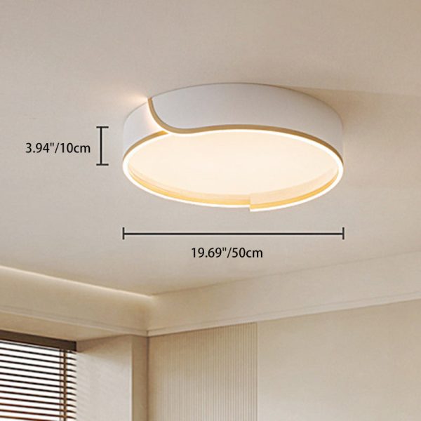 Contemporary Nordic Iron Aluminum & PC Geometric LED Flush Mount Ceiling Light For Bedroom & Living Room - Image 5