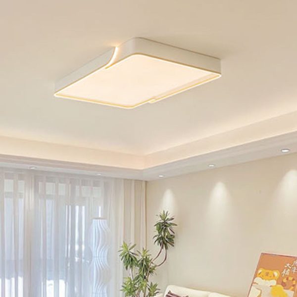 Contemporary Nordic Iron Aluminum & PC Geometric LED Flush Mount Ceiling Light For Bedroom & Living Room - Image 10