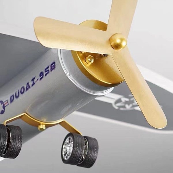 Contemporary Creative Metal & Acrylic Airplane Shape LED Semi-Flush Mount Ceiling Light For Kids Bedroom & Living Room - Image 7