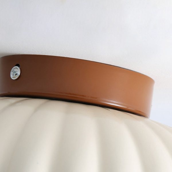 Contemporary Nordic Iron & Glass Round 1-Light Semi-Flush Mount Ceiling Light For Hallway, Bedroom & Entryway - Image 5