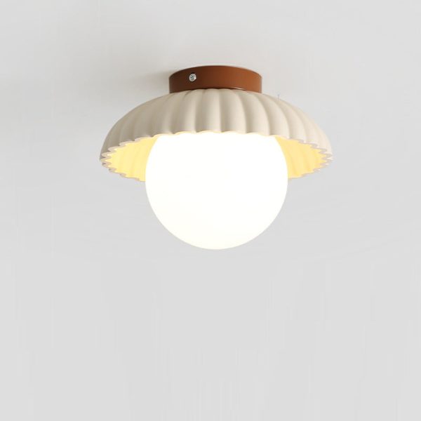 Contemporary Nordic Iron & Glass Round 1-Light Semi-Flush Mount Ceiling Light For Hallway, Bedroom & Entryway - Image 9