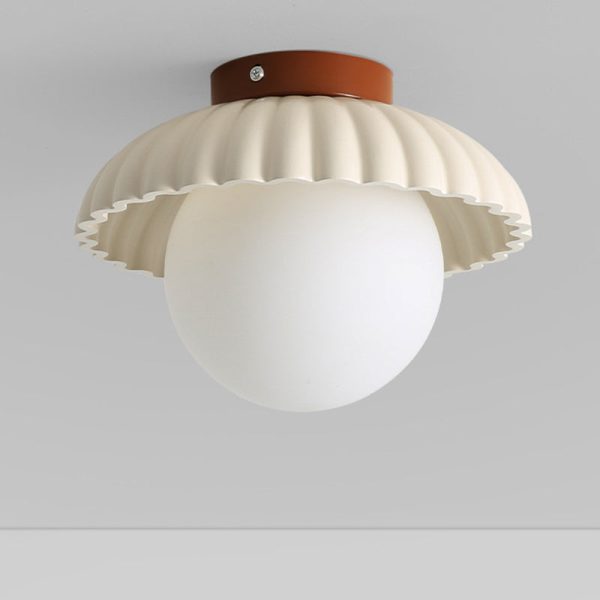 Contemporary Nordic Iron & Glass Round 1-Light Semi-Flush Mount Ceiling Light For Hallway, Bedroom & Entryway - Image 7