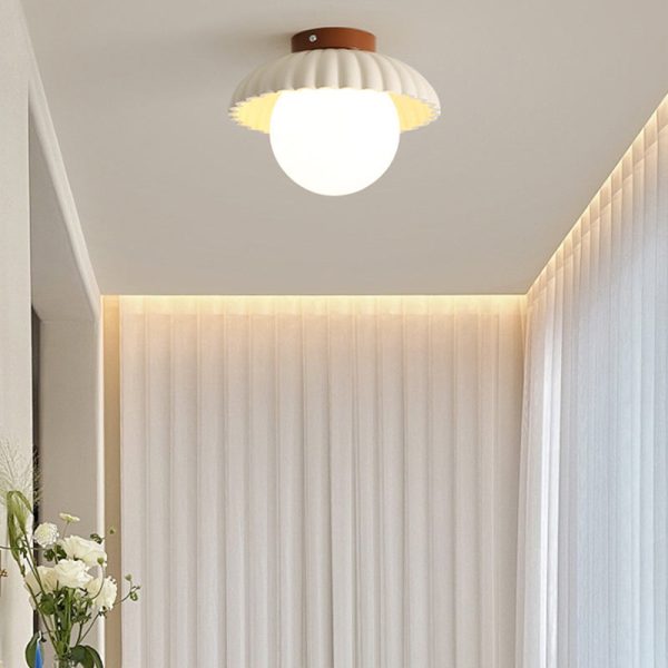 Contemporary Nordic Iron & Glass Round 1-Light Semi-Flush Mount Ceiling Light For Hallway, Bedroom & Entryway - Image 10